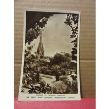 Kensington. THE DERRY ROOF GARDENS, London used vintage postcard RP 1954 pm =