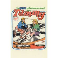 Spinning On A 1970s LP Record Tammy Girls Comic Book Postcard