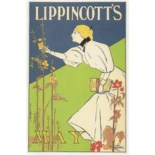 Lippincotts Victorian Book Magazine Poster May Advertising Postcard