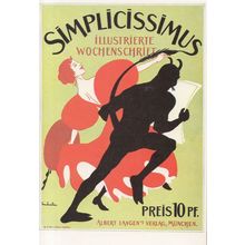 Simplicissimus Illustreirte Wochenschriet Devil Theatre Advertising Postcard