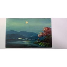 A BEAUTIFUL FULLY HAND PAINTED JAPANESE POSTCARD 1918-1933 (820)