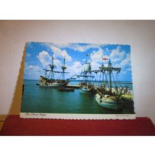 THREE SHIPS, JAMESTOWN, VIRGINIA, USA. used postcard 1980 pm =