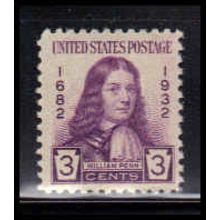 724 3c William Penn Fine MNH Z0960