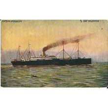 Hamburg Amerika Line SS GRAF WALDERSEE Tuck Oilette Postcard (9125)