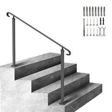 Handrails for Outdoor Steps, Fit 3-5 Steps Outdoor Stair Railing, Wrought Ir...
