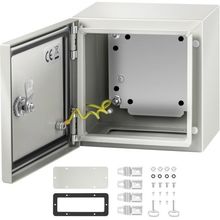 NEMA Steel Enclosure, 8 x 8 x 6'' NEMA 4X Steel Electrical Box, IP66 Waterpr...