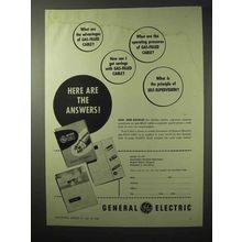 1950 General Electric Gas-Filled Cable Ad - The Answers