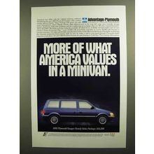 1992 Plymouth Voyager Family Value Package Ad