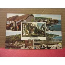 PICTURESQUE NORTH DEVON, multiview used postcard 1970 postmark PLC2094 =
