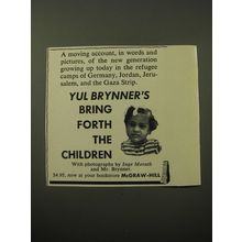 1960 McGraw-Hill Book Advertisement - Bring Forth the Children by Yul Brynner