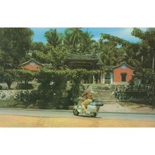 Motorbike at Snake Temple Penang Georgetown China Vintage Postcard