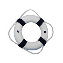Pack Of 2] Classic White Decorative Lifering with Blue Bands 15""