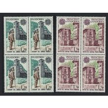 Andorra Fr. Post and Telecommunications Europa CEPT 2v Blocks of 4 1979 MNH
