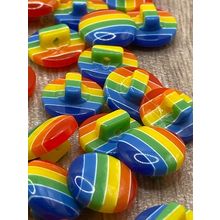 13mm Children's Shank Buttons LGBT Gay Pride Rainbow Round Resin Knitting Sewing
