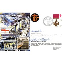 Michael Burn WW2 Veteran Captured at Nazaire Raid MULTI Hand Signed FDC