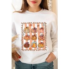 White Fall Bow Pumpkin PNG Sublimation Graphic Sweatshirt