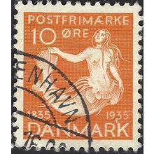 DENMARK, Little Mermaid, orange 1935, 10ore