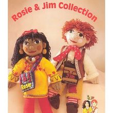 Rosie & Jim Knitting Pattern Dolls 47cm Tall Clothes/Toys + Jumper Hat Scarf