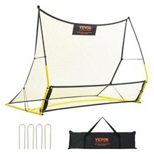 Soccer Trainer, 2-IN-1 Portable Soccer Rebounder Net, 71"x40" Iron Soccer Pr...