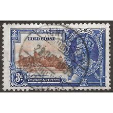 Gold Coast 1935 SG114 3d Brown & Deep Blue Silver Jubilee Fine Used .