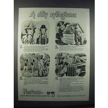 1944 Postum Drink Ad - 4 Silly Syllogisms