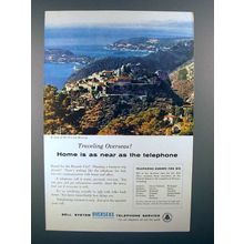 1958 Bell Telephone Ad - French Riviera - Home is Near