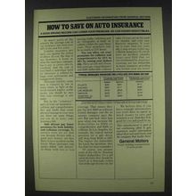 1978 General Motors Ad - Save on Auto Insurance