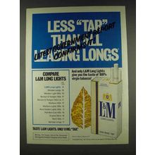 1978 L&M Cigarettes Ad - Less Tar Than All Longs