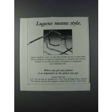 1981 Lugene Glasses Ad - Means Style