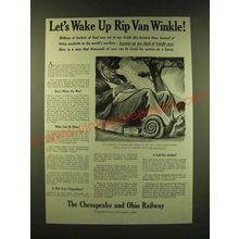 1947 The Chesapeake & Ohio Railway Ad - Let's wake up Rip Van Winkle!