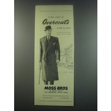 1949 Moss Bros. Overcoats Ad - A fine stock of Overcoats ready-to-wear