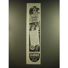 1939 Clorox Bleach Ad - Floors brighter! Mops whiter! Work lighter!