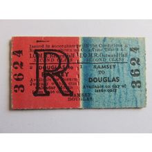 Isle of Man Railway Ramsey-Douglas Ticket #414