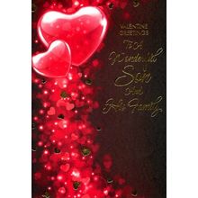 Valentines Greetings To A Wonderful Son & Family -Valentines Greeting Card-27019
