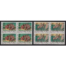 Luxembourg Europa Miniatures Illustrations 2v Blocks of 4 1983 MNH