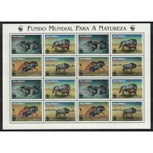 Mozambique WWF Blue Wildebeest Sheetlet of 4 sets 2000 MNH SG#1542-1545