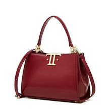 Genuine Leather Women Shoulder Purses and Handbags Red