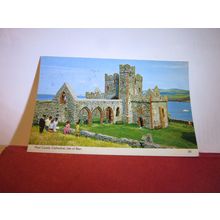 PEEL CASTLE CATHEDRAL, ISLE OF MAN used postcard by Bamforth 1981 pm =