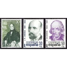 España. 1982. Mi # 2534 / 36. Centenarians. Spanish Figures