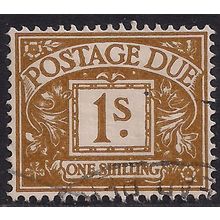 GB 1968 QE2 1/-d Ochre Postage Due Used SG D74 No Wmk ( D1448 )