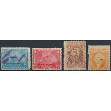 4 Revenue Stamp Selection - USA 1800s - Used Hinged