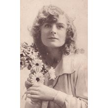 Tucks Postcard Marguerite Young Woman holding flowers 2