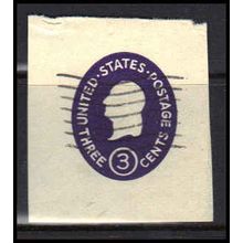 Used U534 3c George Washington Very Fine Cut Square Z2866