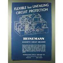 1943 Heinemann Magnetic Circuit Breakers Ad - Flexible but unfailing circuit