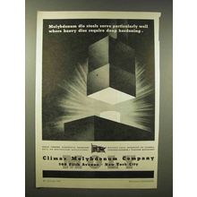 1945 Climax Molybdenum Ad - Heavy Dies Deep Hardening