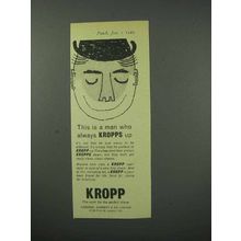 1960 Kropp Razor Ad - This Man Always Kropps Up