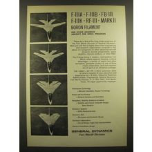 1966 General Dynamics F-111 Aircraft Ad - Boron Filament