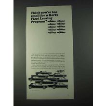 1966 Hertz Rent-a-Car Ad - Too Small For Fleet Leasing