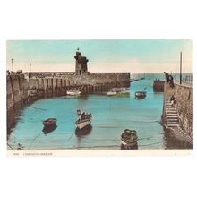 LYNMOUTH HARBOUR, DEVON unused vintage postcard by Harvey barton =