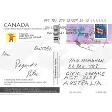 Canada. #PCF-C009V BC Sunset, Canada., Type E, USED 2002, black format